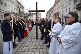 Participants of the procession of the Roman Catholics