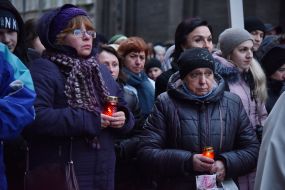 Participants of the procession of the Roman Catholics