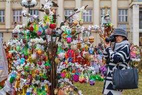 "Tree" decorated with pysanky