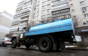 Tank truck with drinking water