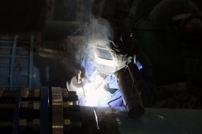 Welding works at a pumping water station