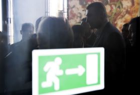 Vitali Klichko during the inspection of the shopping center "Magellan"