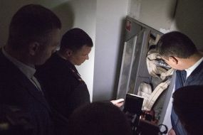 Vitali Klichko during the inspection of the shopping center "Magellan"