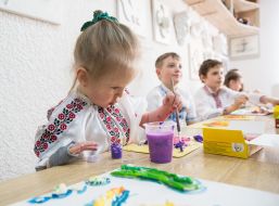 A girl in embroidery
