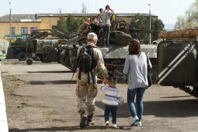 A serviceman with a family