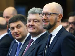 Vladimir Groysman, Petro Poroshenko and Arseniy Yatsenyuk
