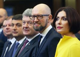 Vladimir Groysman, Petro Poroshenko, Arseniy Yatsenyuk and Theresa Yatsenyuk