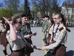 Representatives of Plast Scout organization