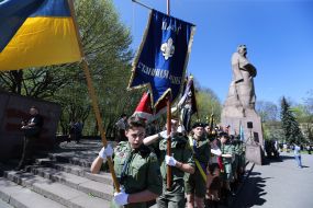 Representatives of Plast Scout organization