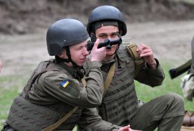 Бійці нацгвардії під час навчальних зборів