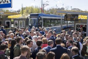 Vitali Klitschko has opened a refurbished stop of a high-speed tram