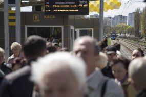 Refurbished stop of high-speed tram