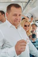 Boris Filatov shows a tram ticket