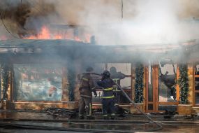 Fire extinguishing in the cafe "VDV"