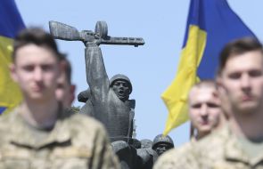Sculptural composition depicting the battle for the Dnieper