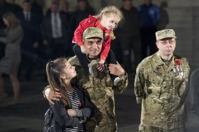 Soldiers with children