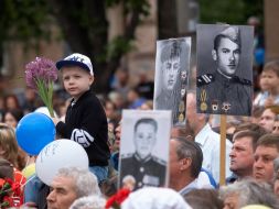 Participants in celebrations on the occasion of Victory Day