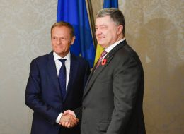 Donald Tusk and Petro Poroshenko