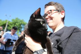 Девушка держит кота Александра Кольченко