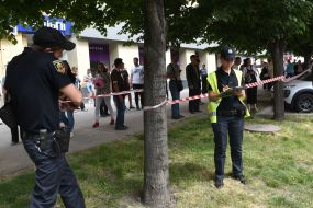 Сотрудники полиции оцепили место аварии