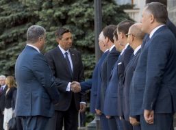 Petro Poroshenko and Borut Pahor