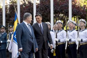 Petro Poroshenko and Borut Pahor