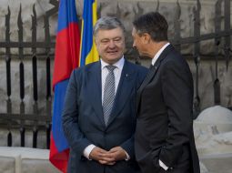 Petro Poroshenko and Borut Pahor