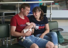 Parents with the baby
