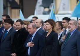 Refat Chubarov, Marina Poroshenko, Ilmi Umerov and Yuriy Stets