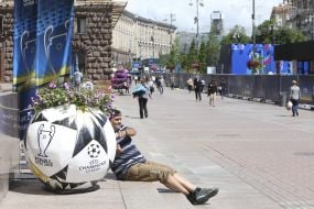 Flowerbed in the form of a soccer ball