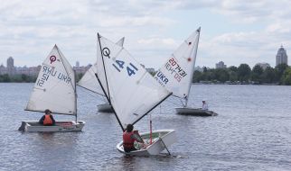 Participants of the regatta during the competition