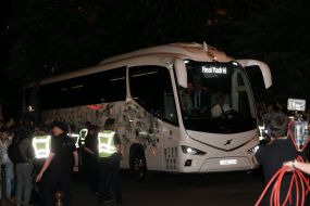 Bus with the players of FC "Real"