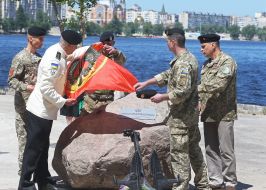 Закладки камня будущего Мемориала украинской морской пехоте