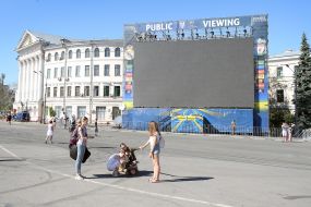 The screen where the Champions League final will be broadcast