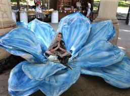 The girl in a huge flower