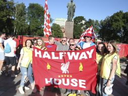 March of the fans of FC "Liverpool"