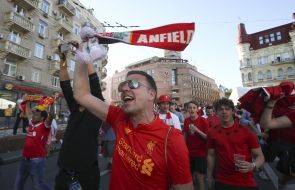 March of the fans of FC "Liverpool"