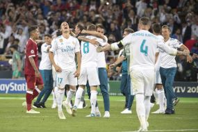 FC "Real Madrid" players rejoice in victory