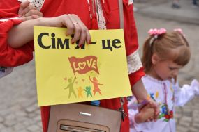 Participants in the march in defense of family values
