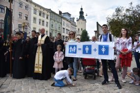 Participants in the march in defense of family values