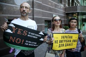 Protest action near the Danish embassy