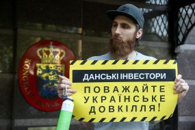 Protest action near the Danish embassy