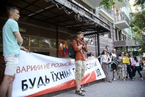 Protest action near the Danish embassy