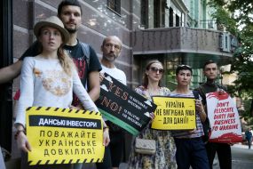 Protest action near the Danish embassy
