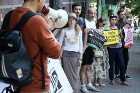 Protest action near the Danish embassy