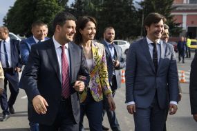 Volodymyr Groisman with his wife Olena and Eugene Nishuk