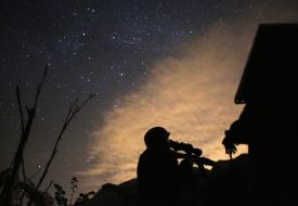 A serviceman in the zone of the Operation of the United Forces