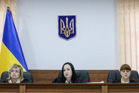 Judges Oksana Hardina, Oksana Golub and Tatyana Levitskaya