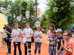 Marina Poroshenko at the opening of an inclusive park