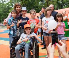 Marina Poroshenko at the opening of an inclusive park